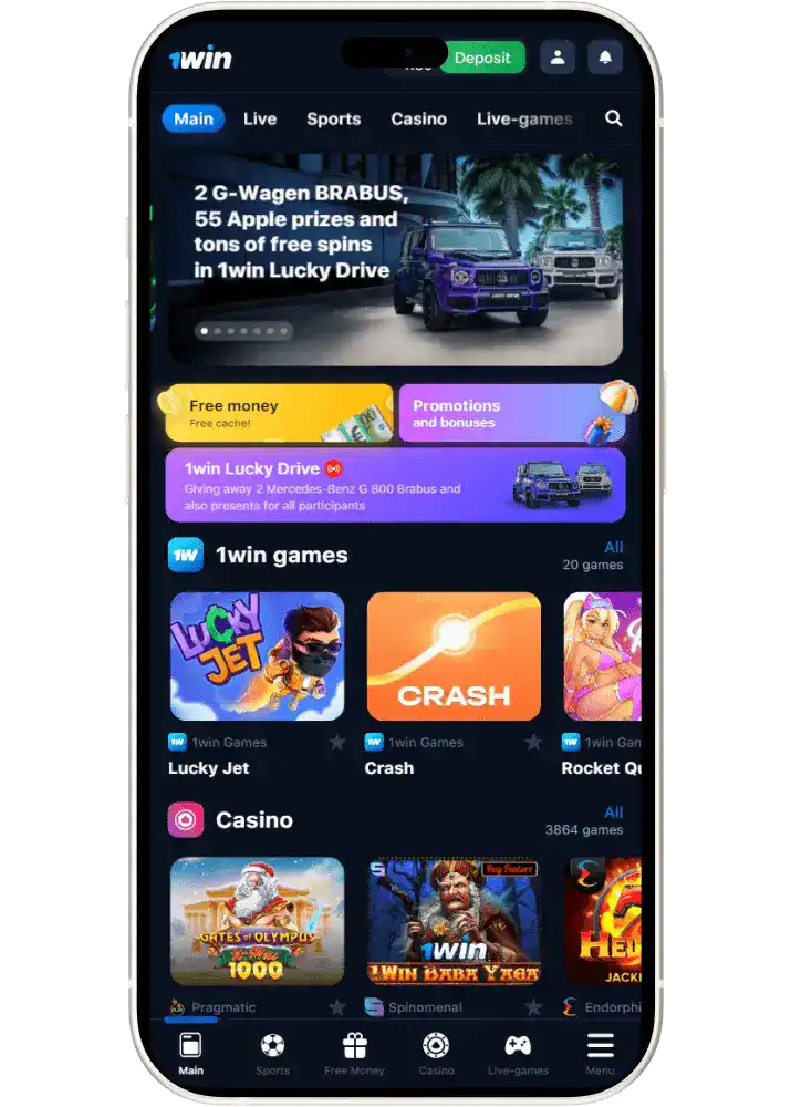 Games Available in the 1win Casino App