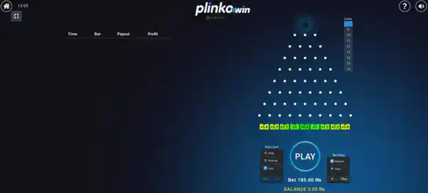 Plinko game online 1win Pakistan