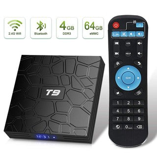 Android TV Box T9 Android 10 TV Box 4GB DDR3 RAM 64GB ROM RK3318 Bluetooth 4.2 Support 2.4G&5.0GHz WiFi 4K Set Top Box Smart TV