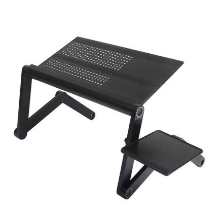 Aluminium Multi-Function Laptop Cooling Table With Fan - Black