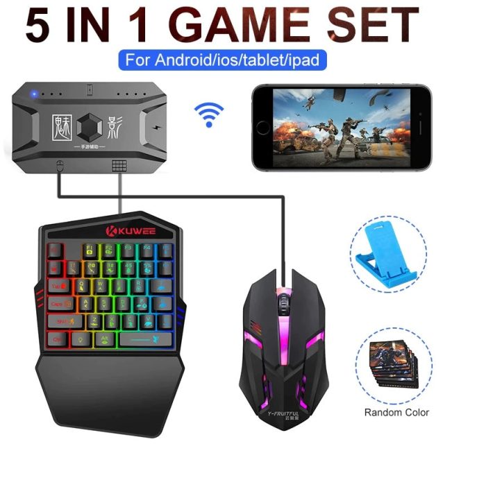 Gaming Keyboard And Mouse Wireless Bluetooth 5 In 1 Combo For PC-Smartphone PUBG Mobile Game Accessories