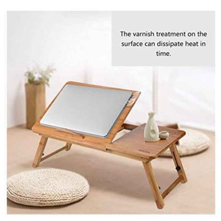 Suncool Portable Bamboo Laptop Wooden Table With Fan