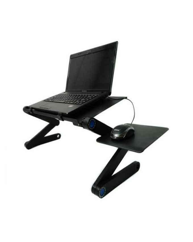 T8 Multi-Function Aluminium Laptop Cooling Table - Black