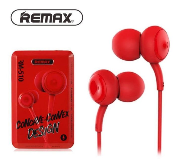 Remax RM-510 concave-convex Stereo Wired Music Earphone in-ear - Red