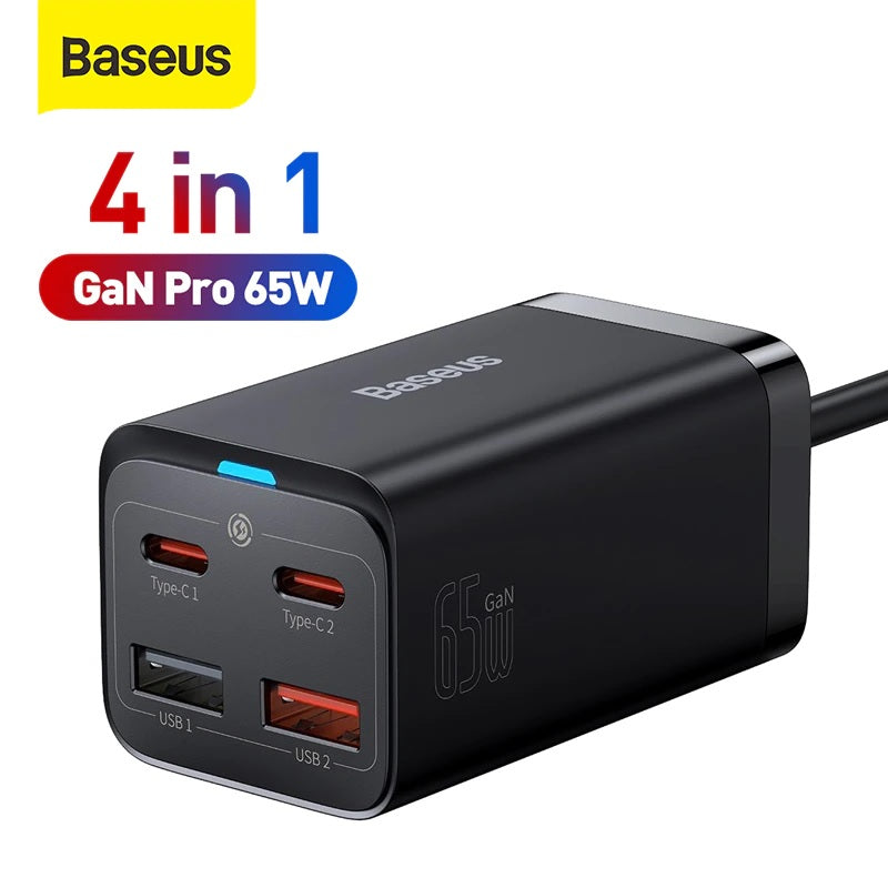 Baseus 65W GaN3 Pro Fast Charger Quick Charge 3.0 USB Type C PD