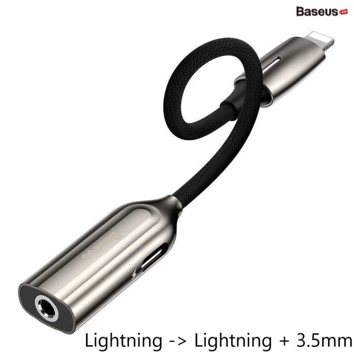 Baseus L56 8 Pin To 3.5mm Female Cable 2-In-1 Adapter Support 2A Fast Charge