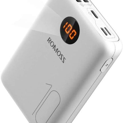 Romoss OM10 10000mAh Mini Portable Charger Power Bank with 3 Input & Dual Output LED Display PowerBank