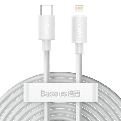 Baseus TZCATLZJ-02 2x Set USB Type C-Lightning Cable Fast Charging 20 W 1.5m White