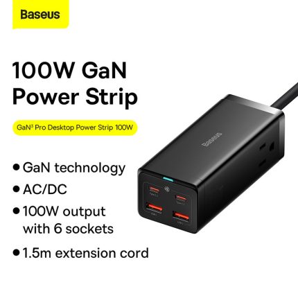 Baseus GAN3 Pro Desktop Powerstrip 2AC+2U+2C 100W