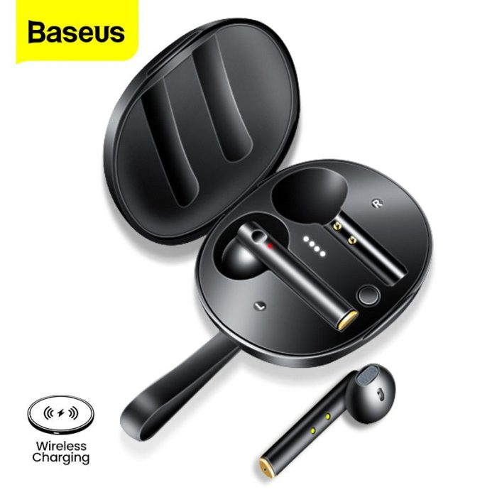 Baseus W05 TWS Bluetooth 5.0 Earphones IP55 Waterproof HD Stereo Earbuds Support Qi Wireless Charging