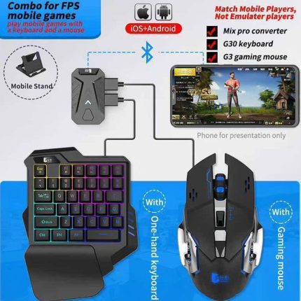 Gaming Keyboard And Mouse Wireless Bluetooth 5 In 1 Combo For PC-Smartphone PUBG Mobile Game Accessories