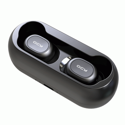 QCY T1C TWS True Wireless Earphone HiFi Stereo Dual Mic Headphone with Charging Box - Bluetooth 5.0
