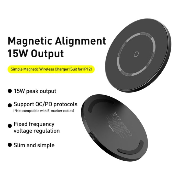 Baseus Simple Magnetic Wireless Charging Pad 15W