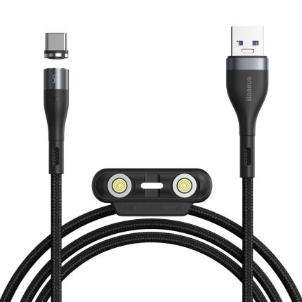 Baseus CA1T3-BG1 Zinc Magnetic USB To Iphone +Micro +Type-C 5A 3 In 1 Fast Charging Data Cable