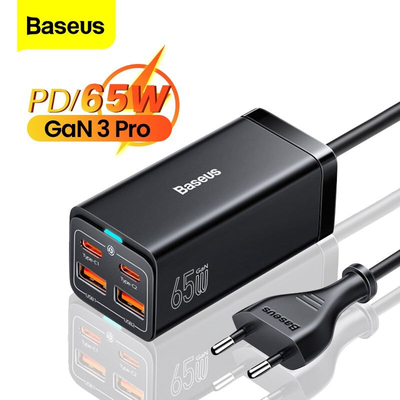 Baseus 65W GaN3 Pro Fast Charger Quick Charge 3.0 USB Type C PD