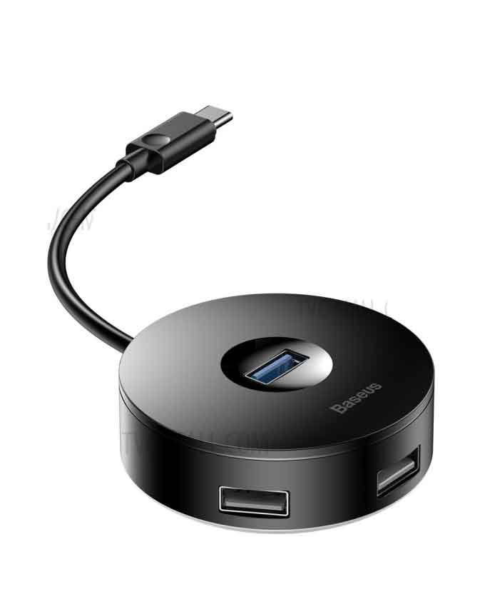 Baseus Round Box Type-C & USB Power HUB Adaptar With 3 USB 3.0 USB 2.0 USB