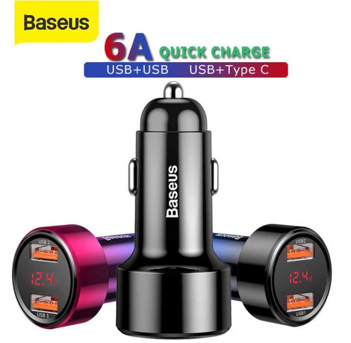 Baseus Magic Series PPS Digital Display Type-C PD+QC Smart Dual Fast Charge Car Charger 45W Car Charger - Type-C PD QC