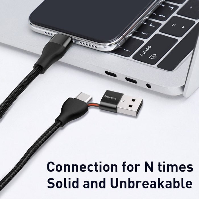Baseus CATLYW-G01 USB C to Lightning Charger Cable 2 in 1 PD 18W Fast Charging USB Cable Wire
