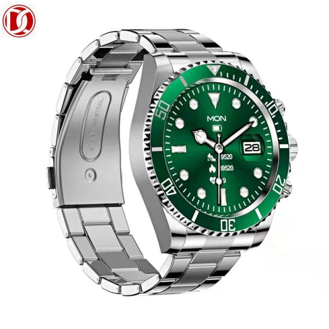 AW12 Steel Strap BT Call Smart Watch Men's Rolex Style Business Sports Smart Watch