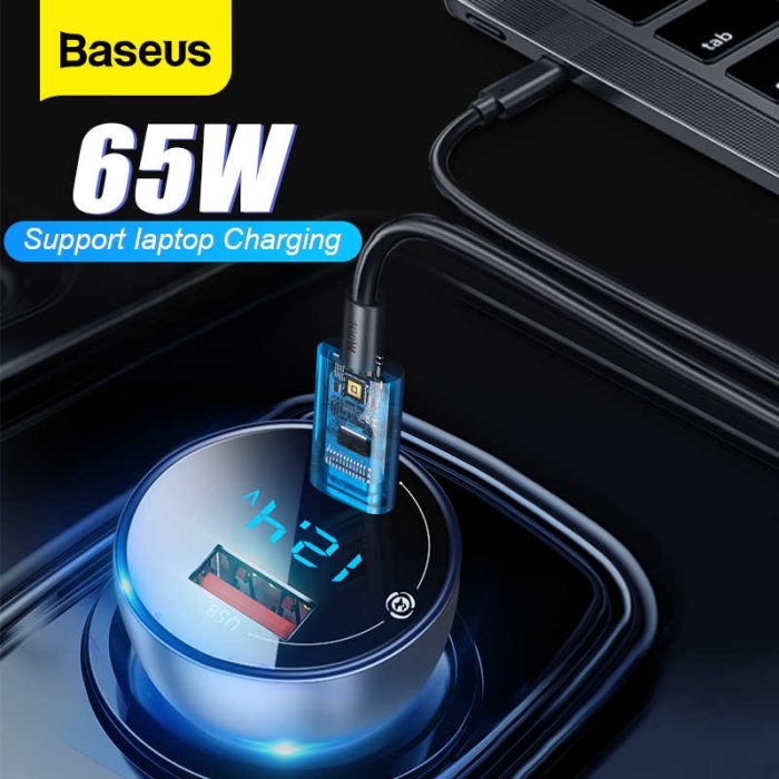 Baseus Particular 65W Car Charger QC+PPS Dual Quick Charger Type C Fast Charging Auto Charger Adapter