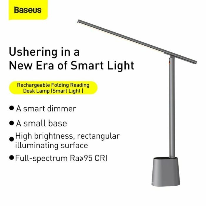 Baseus LED Desk Lamp Eye Protect Study Dimmable Office Light Foldable Table Lamp