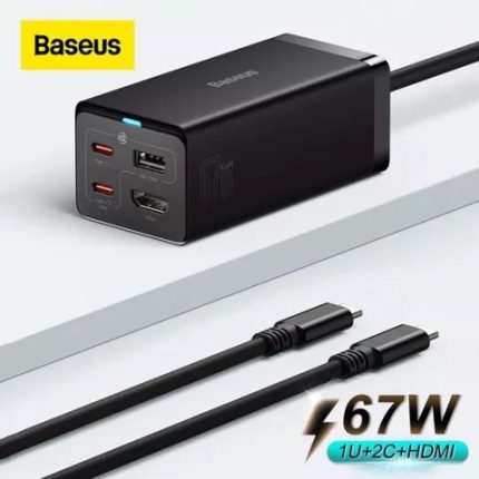 Baseus Gan5 Pro Desktop Fast Charger 67W with 1.5m Power  Cord (1U+2C+HDMI)