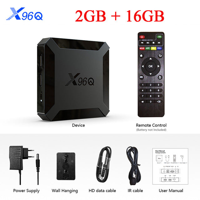 X96Q TV Box Android 10.0 2GB 16GB Quad Core 4K 2.4G Wifi Android 10.0 Set Top Box Media Player