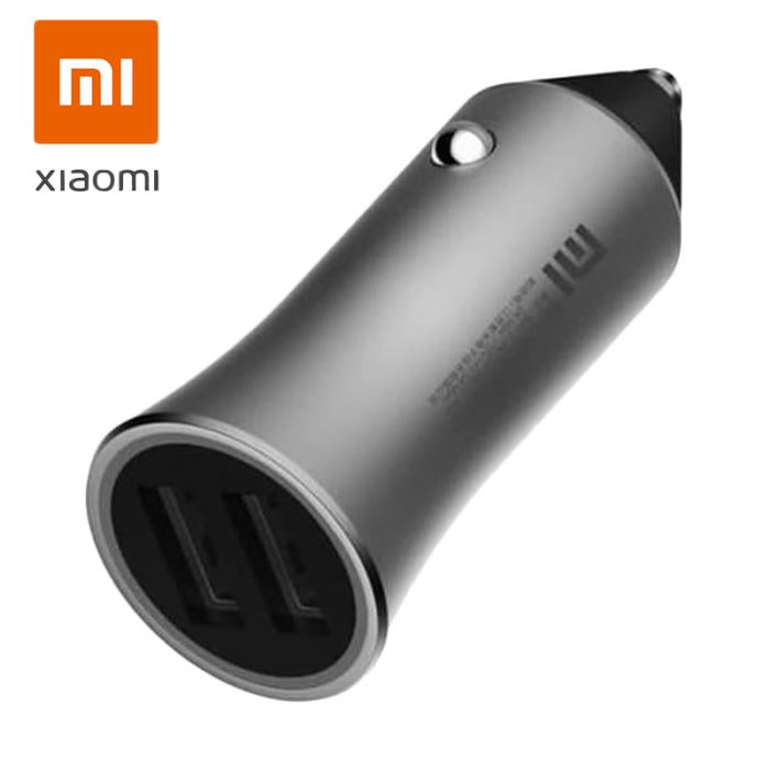 Xiaomi Mi Car Charger Dual USB Quick Charge 5V-2.4A 9V-2A 12V-1.5A Max 18W Fast Charge Edition With LED Light Tips