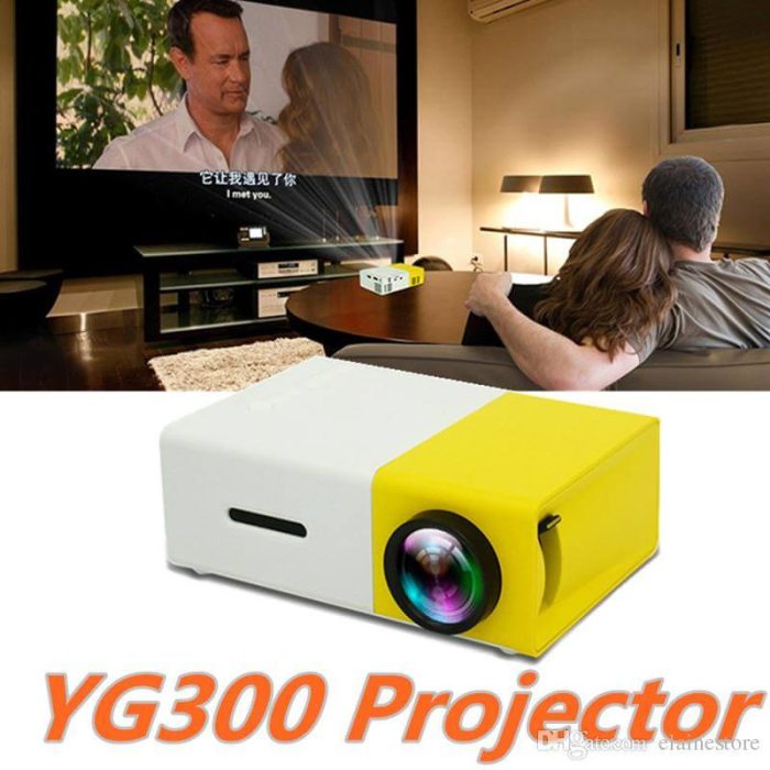 YG300 Full HD 1080P Mini Portable Home Theater Cinema LED Projector For Video Media Player