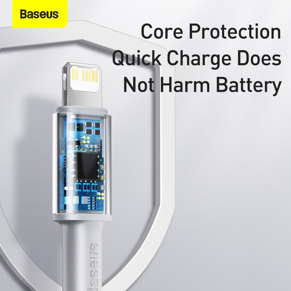 Baseus Type-C - Lightning High Density Braided Fast charging cable PD 20W  2m White (CATLGD-A02)