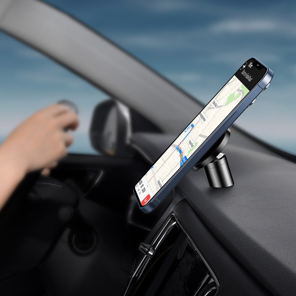 Cell phone holders | Baseus Radar magnetic car mount holder for dashboard /  air vent (iPhone MagSafe compatible) black (SULD-01) | Sklep Hurtel - Sklep  GSM, Akcesoria na tablet i telefon